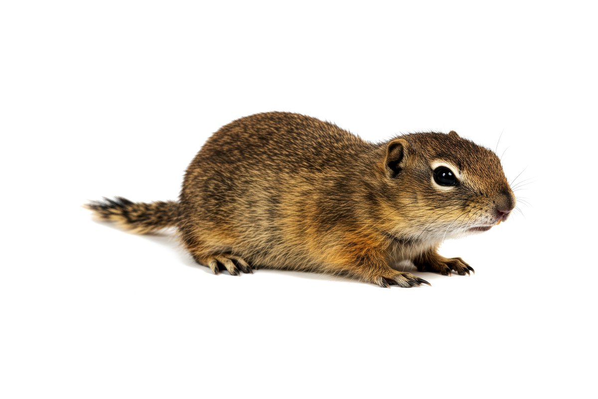Ground squirrel, a burrowing rodent often mistaken for a pocket gopher